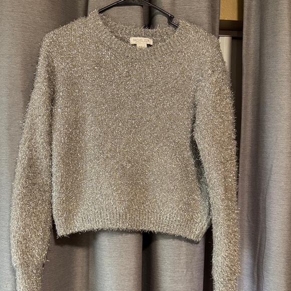 Rachel Zoe Sweaters - Rachel Zoe Shimmering Silver Crew Neck Sweater